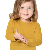 Little Girls Cotton Long Sleeve Basic Crewneck T-Shirt