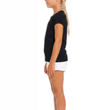 Girls' Basic Short Puff Sleeve Round Neck Cotton T-Shirt