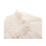 Toddler Girls' Long Sleeve Lace Embroidered Button Down Dress