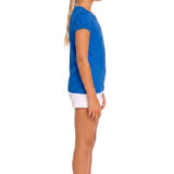 Girls' Basic Short Puff Sleeve Round Neck Cotton T-Shirt