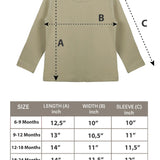 Baby Girls' Basic Long Sleeve Round Neck T-Shirt