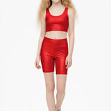 Lilax Girls Athletic Shorts with Pocket High Waisted Biker Shorts for Dance Yoga Gymnastics