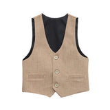 Boys Formal Suit 4 Piece Vest, Pants and Tie Dresswear Suit Set