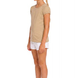 Girls' Basic Short Puff Sleeve Round Neck Cotton T-Shirt