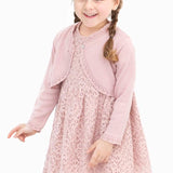 Little Girls' Knit Long Sleeve Button Closure Bolero Cardigan Shrug