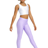 Girls Shiny High Waisted Leggings – Dance & Gymnastics Stretch Tights