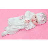 Baby Girl Newborn 4-Piece Cotton Jeweled Layette Set