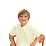 Lilax Boys Classic Short Sleeve Button Down Casual Solid Dress Shirt