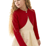Girls Patterned Knit Bolero Cardigan