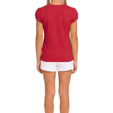 Girls' Basic Short Puff Sleeve Round Neck Cotton T-Shirt