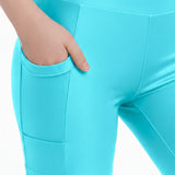 Lilax Girls Athletic Shorts with Pocket High Waisted Biker Shorts for Dance Yoga Gymnastics
