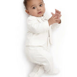Baby Boy Tuxedo Romper Suit | Bow Tie & Necktie | 100% Cotton Footed Coverall