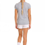 Girls' Basic Short Puff Sleeve Round Neck Cotton T-Shirt