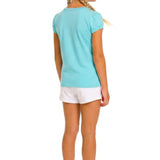 Girls' Basic Short Puff Sleeve Round Neck Cotton T-Shirt