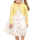 Little Girls' Knit Long Sleeve Button Closure Bolero Cardigan Shrug