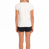 Girls' Basic Short Puff Sleeve Round Neck Cotton T-Shirt