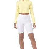 Lilax Girls' Long Sleeve Crop Top – Soft Cotton, 4-Way Stretch, Breathable Everyday Tee
