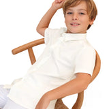Lilax Boys Classic Short Sleeve Button Down Casual Solid Dress Shirt