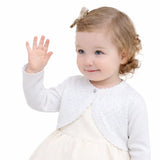 Baby Girls' Long Sleeve Knit One Button Closure Bolero Shrug