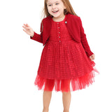 Girls' Bolero Cardigan Shrug Knit Long Sleeve Button Closure