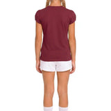 Girls' Basic Short Puff Sleeve Round Neck Cotton T-Shirt