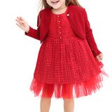 Little Girls' Knit Long Sleeve Button Closure Bolero Cardigan Shrug
