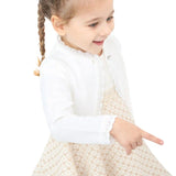 Little Girls' Knit Long Sleeve Button Closure Bolero Cardigan Shrug