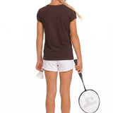 Girls' Basic Short Puff Sleeve Round Neck Cotton T-Shirt
