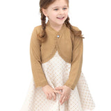 Girls' Bolero Cardigan Shrug Knit Long Sleeve Button Closure