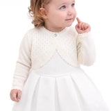 Baby Girls' Long Sleeve Knit One Button Closure Bolero Shrug