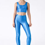 Girls Shiny High Waisted Leggings – Dance & Gymnastics Stretch Tights