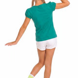 Girls' Basic Short Puff Sleeve Round Neck Cotton T-Shirt