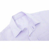 Boys' Button Down Shirt Solid Short Sleeve Classic Solid Oxford Dress Shirt