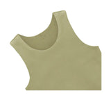 Girls' Double Lined Sleeveless Basic Crop Tank Top