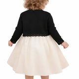 Little Girls' Knit Long Sleeve Button Closure Bolero Cardigan Shrug