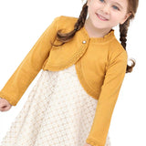 Little Girls' Knit Long Sleeve Button Closure Bolero Cardigan Shrug