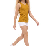 Girls' Soft Solid Cotton Blend Racerback Tank Top