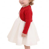 Baby Girls' Long Sleeve Knit One Button Closure Bolero Shrug