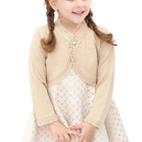 Little Girls' Knit Long Sleeve Button Closure Bolero Cardigan Shrug
