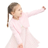 Girls' Bolero Cardigan Shrug Knit Long Sleeve Button Closure