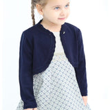 Little Girls' Knit Long Sleeve Button Closure Bolero Cardigan Shrug