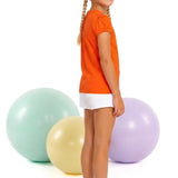 Girls' Basic Short Puff Sleeve Round Neck Cotton T-Shirt