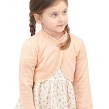 Little Girls' Knit Long Sleeve Button Closure Bolero Cardigan Shrug
