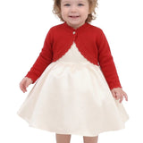 Little Girls' Knit Long Sleeve Button Closure Bolero Cardigan Shrug