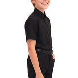 Lilax Boys Classic Short Sleeve Button Down Casual Solid Dress Shirt