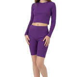 Lilax Girls' Long Sleeve Crop Top – Soft Cotton, 4-Way Stretch, Breathable Everyday Tee