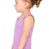 Girls' Soft Solid Cotton Blend Racerback Tank Top