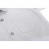 Boys' Button Down Shirt Solid Short Sleeve Classic Solid Oxford Dress Shirt