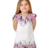 Little Girls Floral Dress, Toddler Short Sleeve Summer Dress