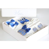 Newborn 4-Piece Jeweled Crown Layette Set